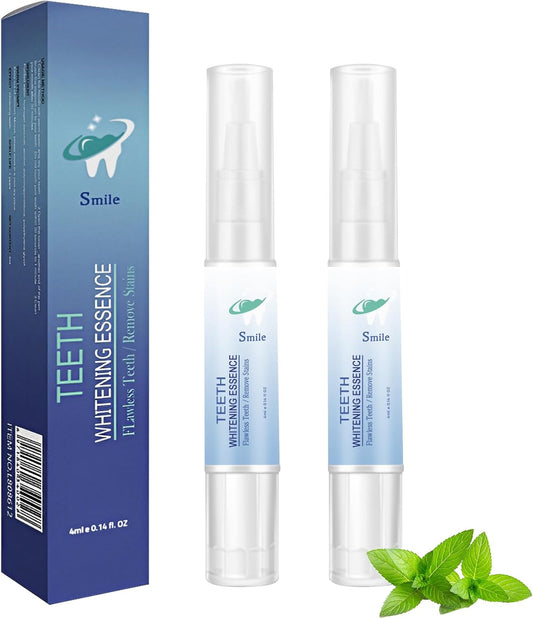 Teeth Whitening Pen,Teeth Whitening Essence,Teeth Whitening Gel,Teeth Stain Remover to Whiten Teeth,Intensive Stain Removal Teeth Reduce Yellowing (2Pcs)